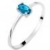 Λευκόχρυσο δαχτυλίδι Κ14 με μπλε ζιργκόν